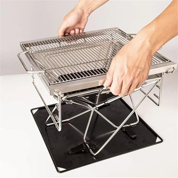 Portable Foldable Charcoal Grill Stove BBQ Fire Pit with Carry Bag