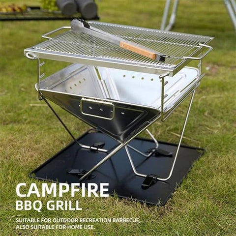 Portable Foldable Charcoal Grill Stove BBQ Fire Pit with Carry Bag
