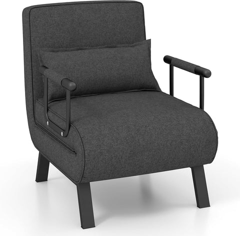 Olmecs Folding Sofa Bed, 4-in-1 Convertible Single Sofa Chair Bed with 6-Position Adjustable Backrest and Pillow