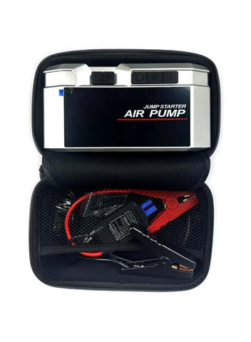 Portable Car Jump Starter with Air Pump, Emergency LED Light, and Multiple Functions – Ideal for Road Trips