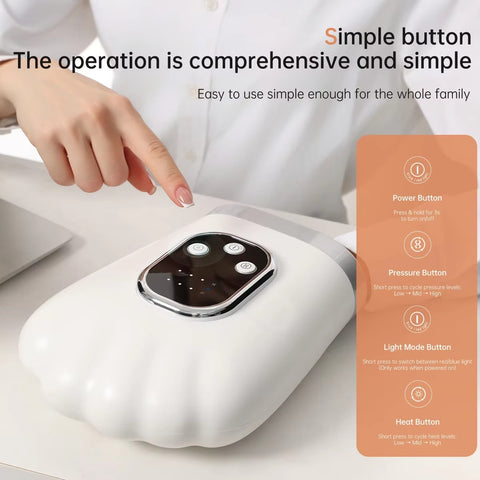 Intelligent USB Rechargeable Portable air Compression Hot Compress Professional 360 ° Package Vibration Hand Massager