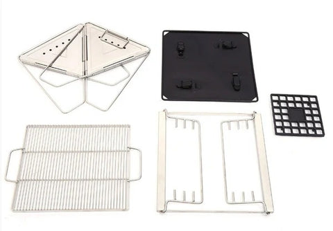 Portable Foldable Charcoal Grill Stove BBQ Fire Pit with Carry Bag