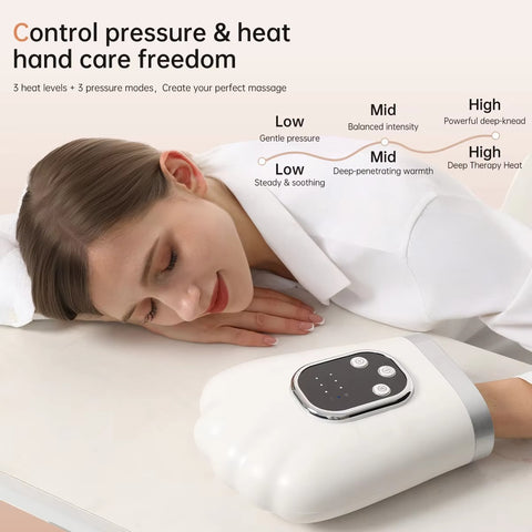 Intelligent USB Rechargeable Portable air Compression Hot Compress Professional 360 ° Package Vibration Hand Massager