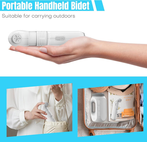 Teabelle Portable High Pressure Electric Bidet with 2.5L Water Bottle