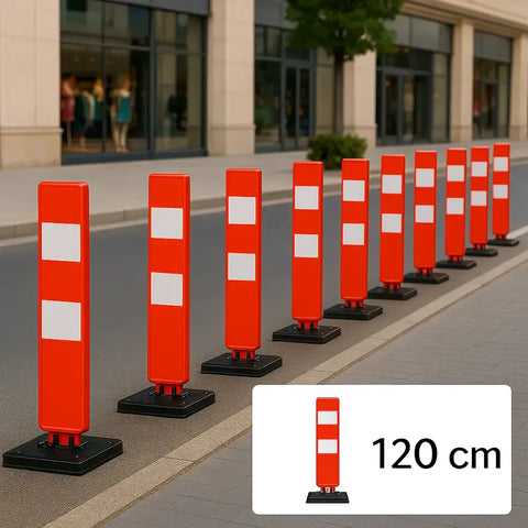 Olmecs Reflective Foldable Delineator with Socket - 120 cm