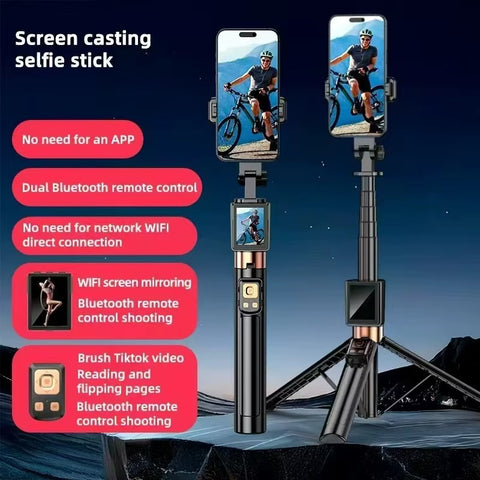 Cl-07 New Selfie Stick With Fill Light Extendable Selfie Stick Tripod for Phone with Display Screen and Remote Control