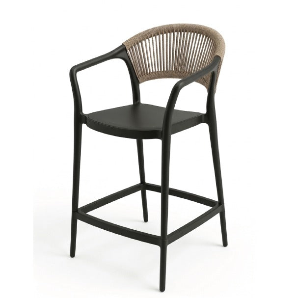Olmecs Contemporary Furniture Woven Rope Backrest Chair