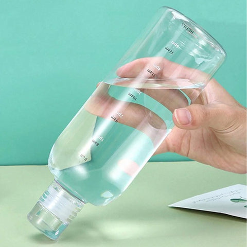 Olige Clear Glass Transparent Borosilicate Water Bottles With Time Marker