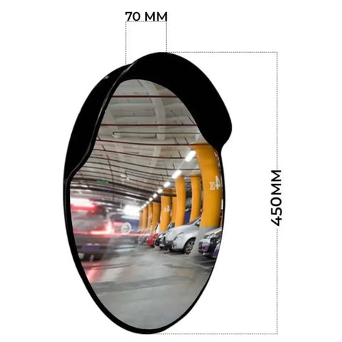 Olmecs Convex Safety Mirror Black Outdoor - 45CM