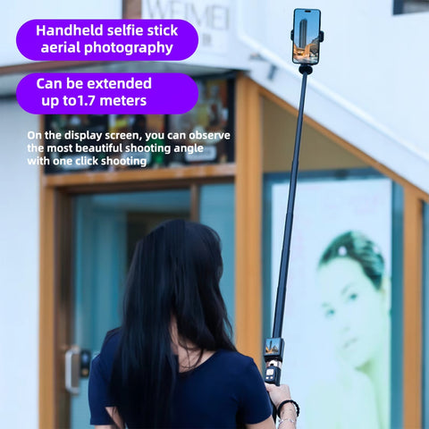Cl-07 New Selfie Stick With Fill Light Extendable Selfie Stick Tripod for Phone with Display Screen and Remote Control
