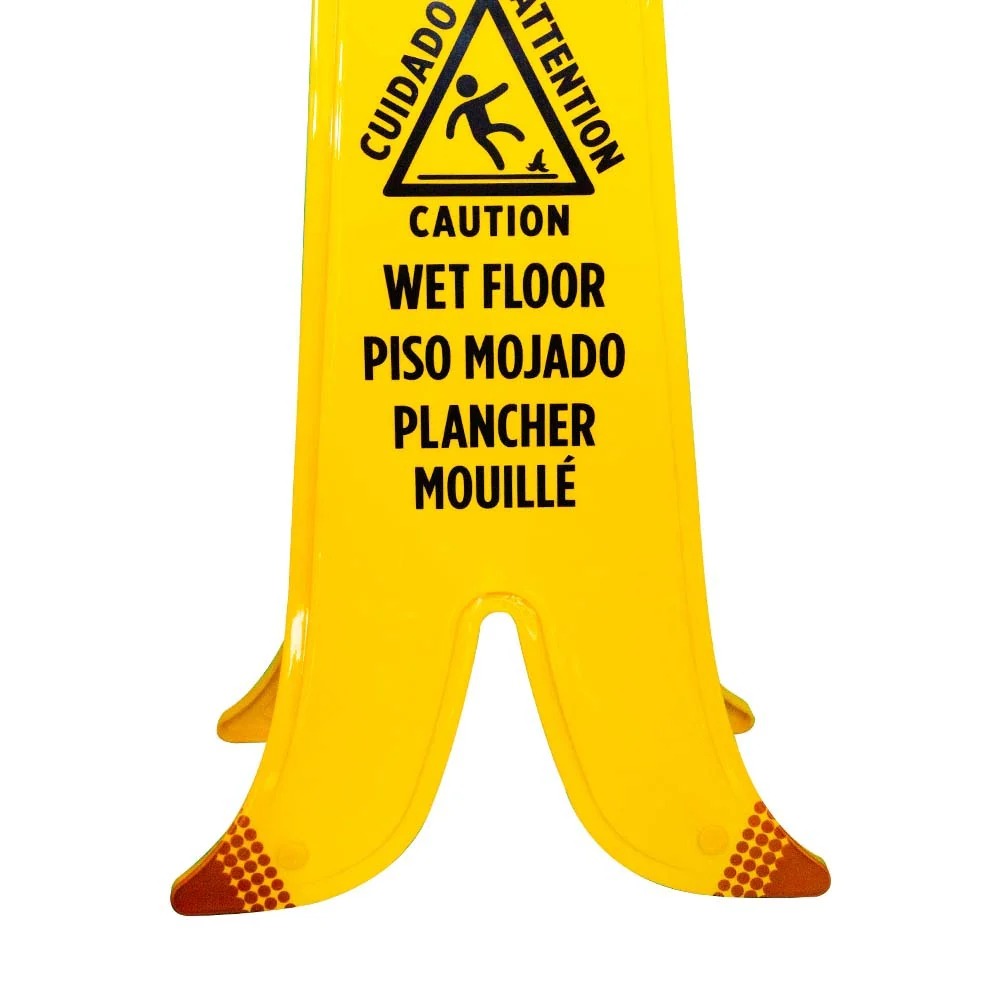 Olmecs Wet Floor A Board Banana Caution Wet Floor, Spanish and France writing