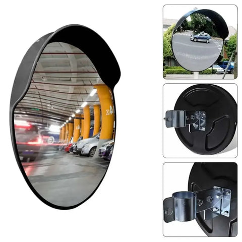 Olmecs Convex Safety Mirror Black Outdoor - 45CM