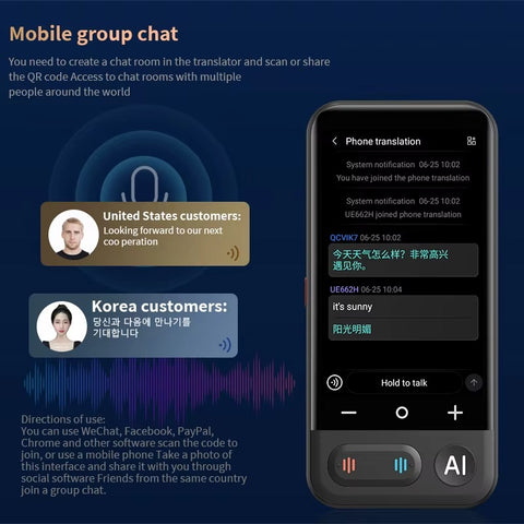 Z16 Portable AI Intelligent Translator Touch Screen Online Offline 138 Languages Two-Way Realtime Instant Voice