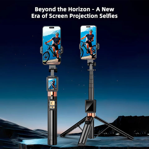 Cl-07 New Selfie Stick With Fill Light Extendable Selfie Stick Tripod for Phone with Display Screen and Remote Control