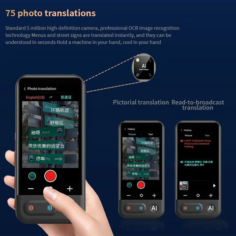 Z16 Portable AI Intelligent Translator Touch Screen Online Offline 138 Languages Two-Way Realtime Instant Voice