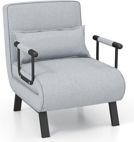 Olmecs Folding Sofa Bed, 4-in-1 Convertible Single Sofa Chair Bed with 6-Position Adjustable Backrest and Pillow