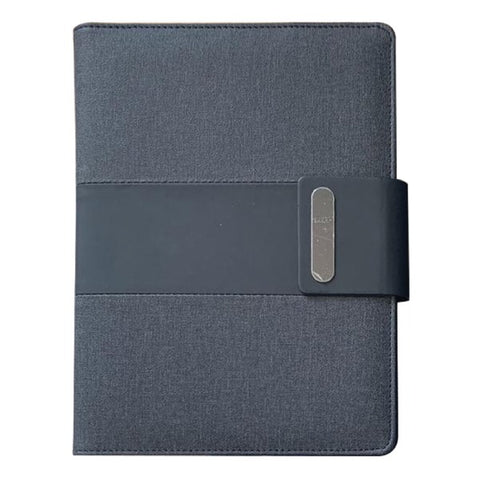 Business Portfolio Fabric Look High Quality Leather Material A5 Size Notebook,4 Card Holder slots, 90 Sheets 100gsm