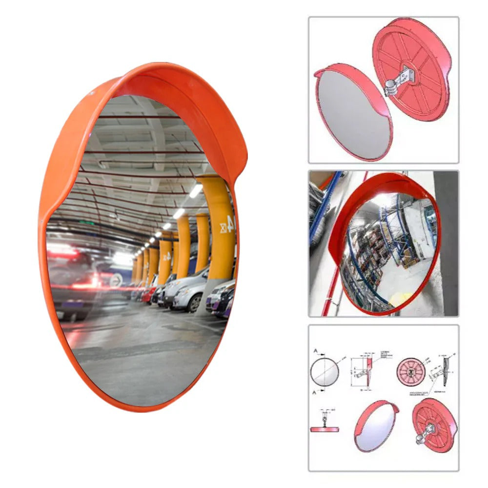 Olmecs 80CM Convex Safety Mirror Round for Driveway, Parking Lots