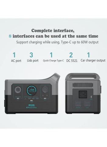 Goaltage PS01 ChargeMax 700W Portable Power Station with Powerful Battery, Flash Light, LCD Display