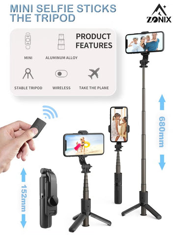 AI Face Tracker Selfie Stick Quadripod | 360° Auto-Tracking Tripod |Smart Face Recognition | 165 CM (6 Feet) 4-in-1