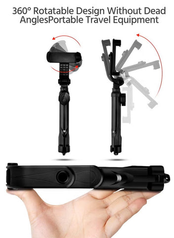 AI Face Tracker Selfie Stick Quadripod | 360° Auto-Tracking Tripod |Smart Face Recognition | 165 CM (6 Feet) 4-in-1