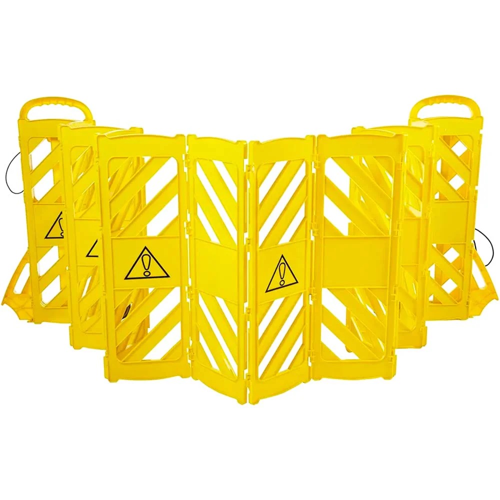 Olmecs 4 Meter Expandable Folding Plastic Barrier - Yellow | Portable Pedestrian Barrier
