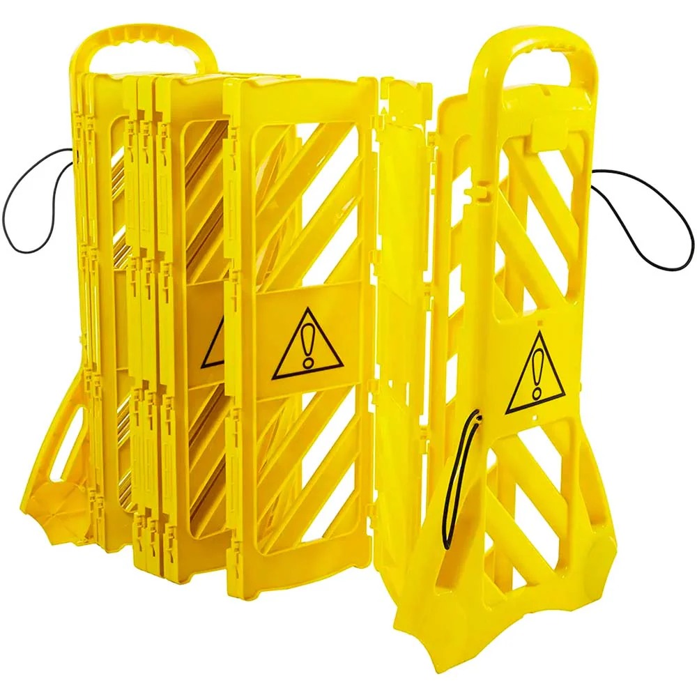 Olmecs 4 Meter Expandable Folding Plastic Barrier - Yellow | Portable Pedestrian Barrier
