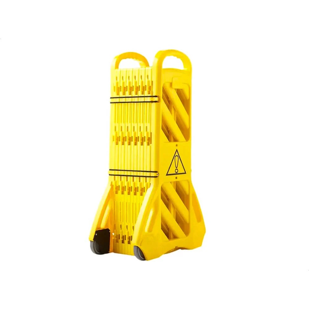 Olmecs 4 Meter Expandable Folding Plastic Barrier - Yellow | Portable Pedestrian Barrier