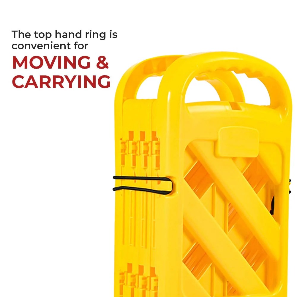 Olmecs 4 Meter Expandable Folding Plastic Barrier - Yellow | Portable Pedestrian Barrier