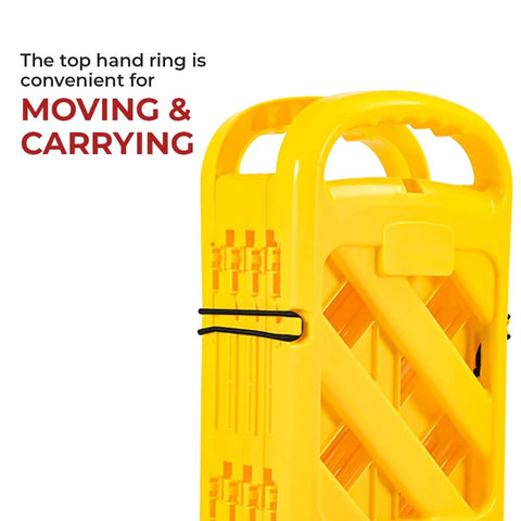 Olmecs 4 Meter Expandable Folding Plastic Barrier - Yellow | Portable Pedestrian Barrier