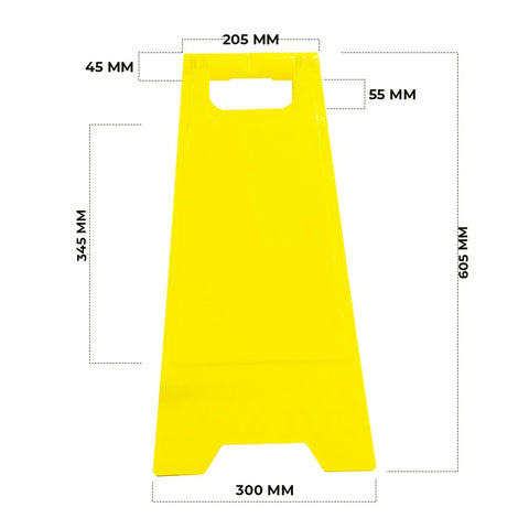 Olmecs Blank Standing Floor Sign Foldable Yellow - 62CM