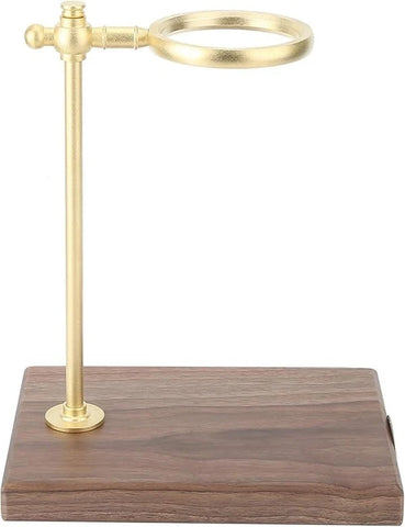 Olmecs Pour Over Coffee Dripper with Stand 360° Rotatable Wooden and Brass