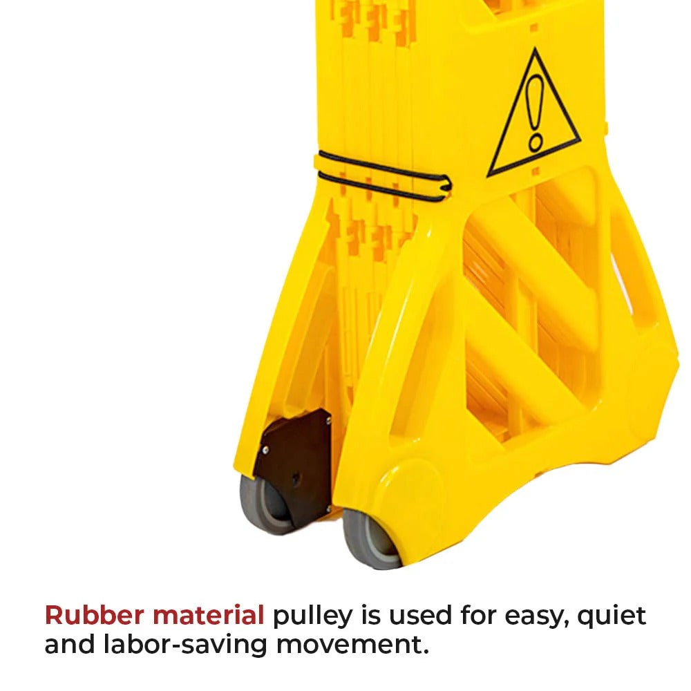 Olmecs 4 Meter Expandable Folding Plastic Barrier - Yellow | Portable Pedestrian Barrier