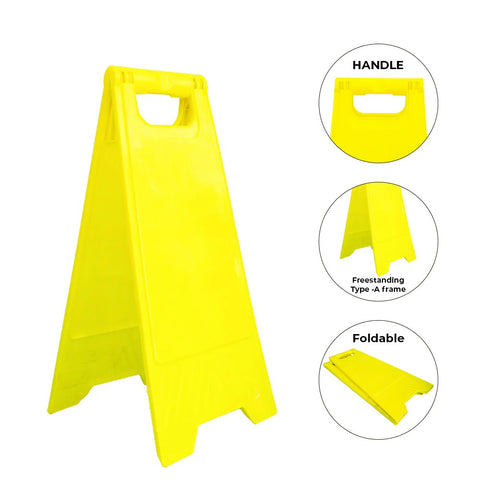 Olmecs Blank Standing Floor Sign Foldable Yellow - 62CM