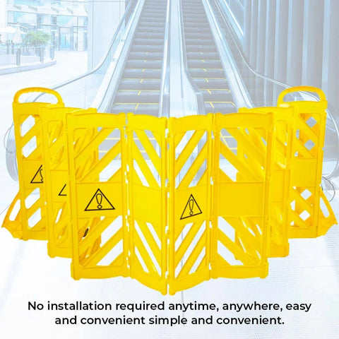Olmecs 4 Meter Expandable Folding Plastic Barrier - Yellow | Portable Pedestrian Barrier