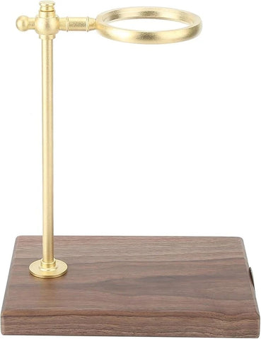 Olmecs Pour Over Coffee Dripper with Stand 360° Rotatable Wooden and Brass