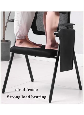 Olmecs Black Mesh Study Chair – Ergonomic Chair with Writing Pad for Students & Adults