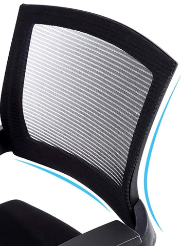 Olmecs Black Mesh Study Chair – Ergonomic Chair with Writing Pad for Students & Adults
