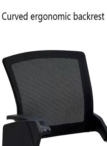 Olmecs Black Mesh Study Chair – Ergonomic Chair with Writing Pad for Students & Adults