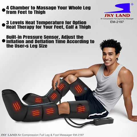 SKY LAND Air Compression Full Leg & Foot Massager with Heat