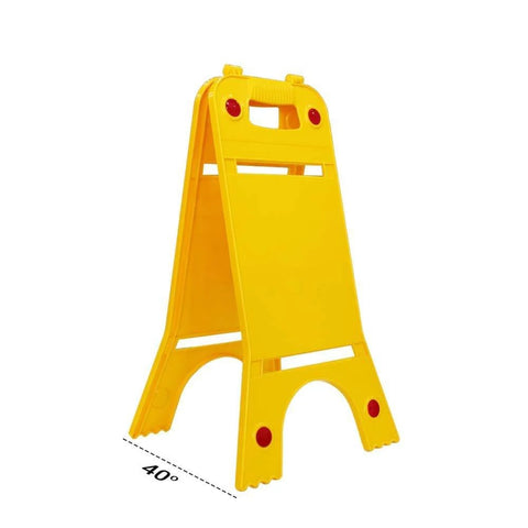 Olmecs Two-Sided Fold-Out Caution Wet Floor Sign - Yellow