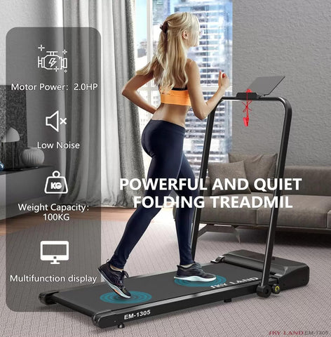 SKY LAND Walking Pad 2HP Under Desk Treadmill, Foldable Compact Walking Machine