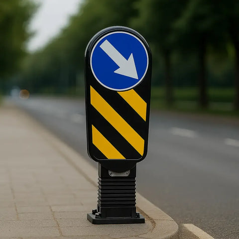 Olmecs Refuge Delineator Black Flexible Road Safety Post - 90CM