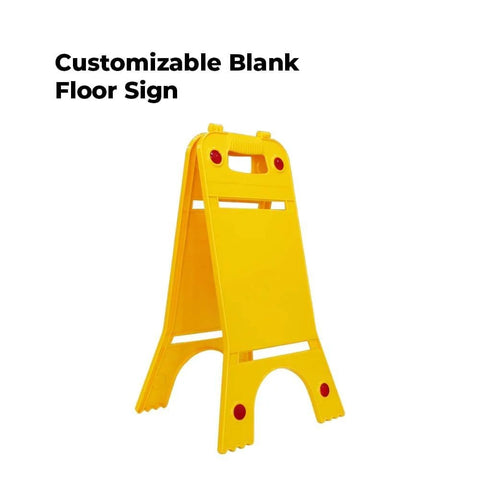 Olmecs Two-Sided Fold-Out Caution Wet Floor Sign - Yellow