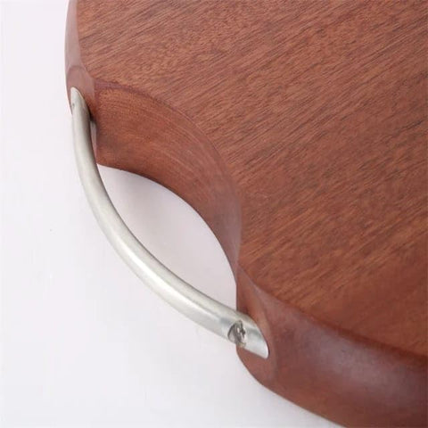 Olmecs Round Wood Cutting Board, 36cm Diameter, One Piece, No Glue, Non-Toxic, Thick Hardwood