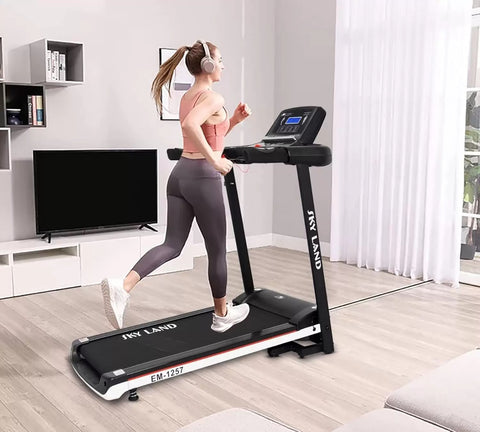 SKY LAND Treadmill 4 HP Peak Motor | Compact Foldable Running Machine for Home Use with FitShow AppEM-1257