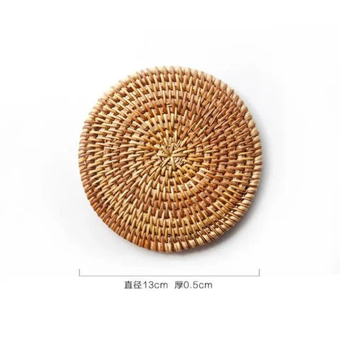 Liying 6pcs Handmade Natural Rattan Coasters