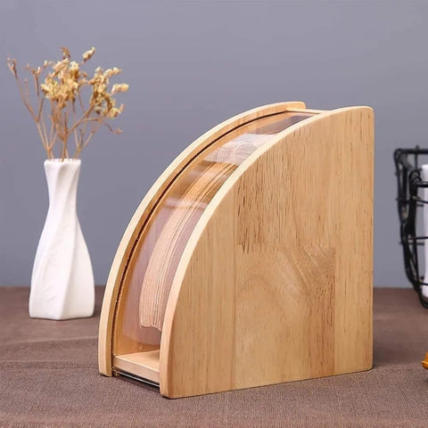 Olmecs Wooden Coffee Filter Holder, with Dustproof Cover