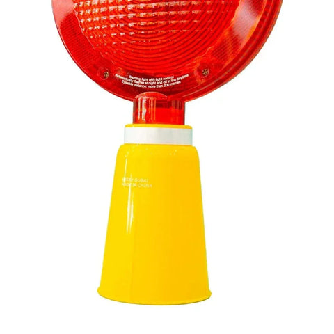 Olmecs Bi-Directional Warning Solar LED Flasher Light - Red | Solar Powered PC Lens & PPC Cover Light