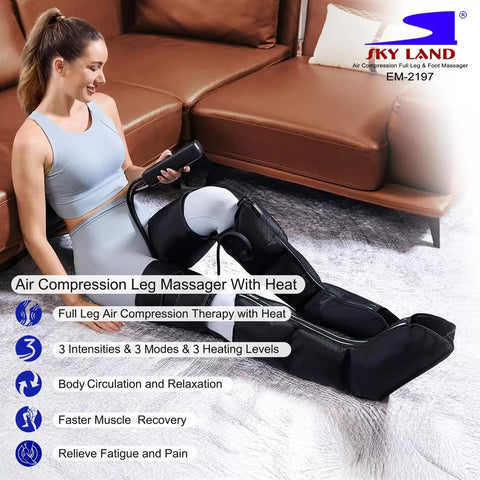 SKY LAND Air Compression Full Leg & Foot Massager with Heat